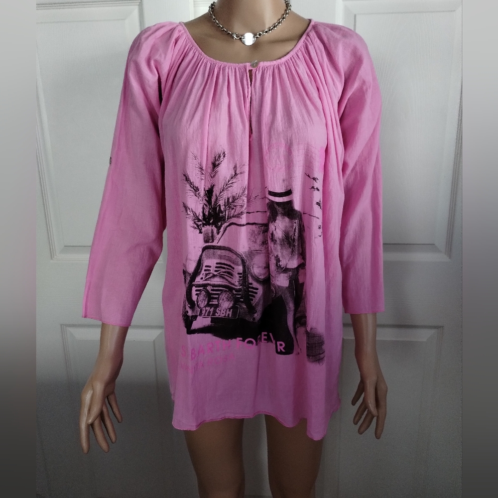 Vanita Rosa St Barth Pink Graphic Women's Top 1